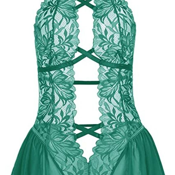 women sexy teddy lingerie one piece lace babydoll bodysuit nightie Crotchless One Piece Lingerie 4-Pack